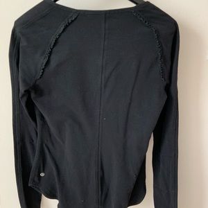 Lululemon Ruffle Long Sleeve Top with Thumbholes